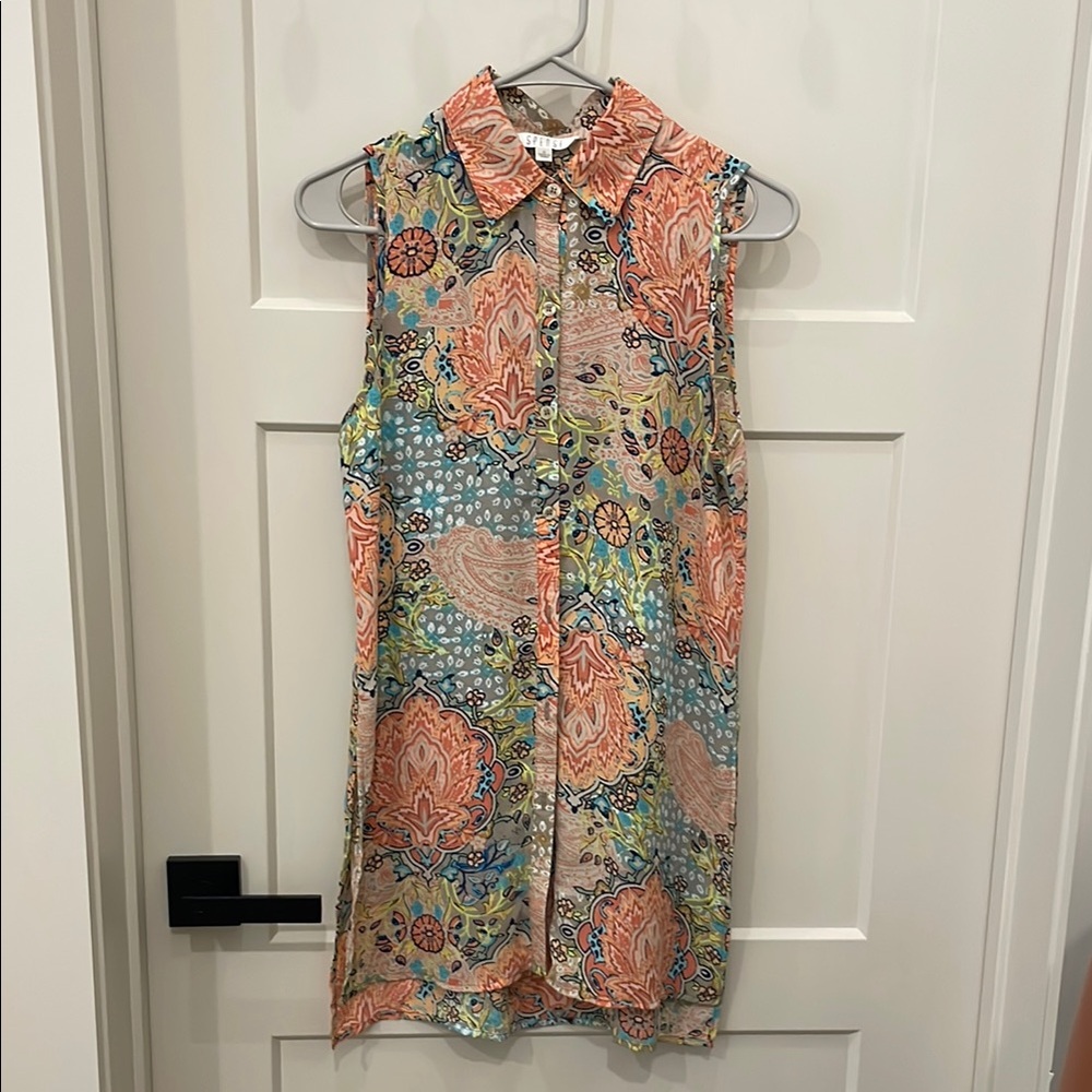 Spense Vibrant Floral Collared Top